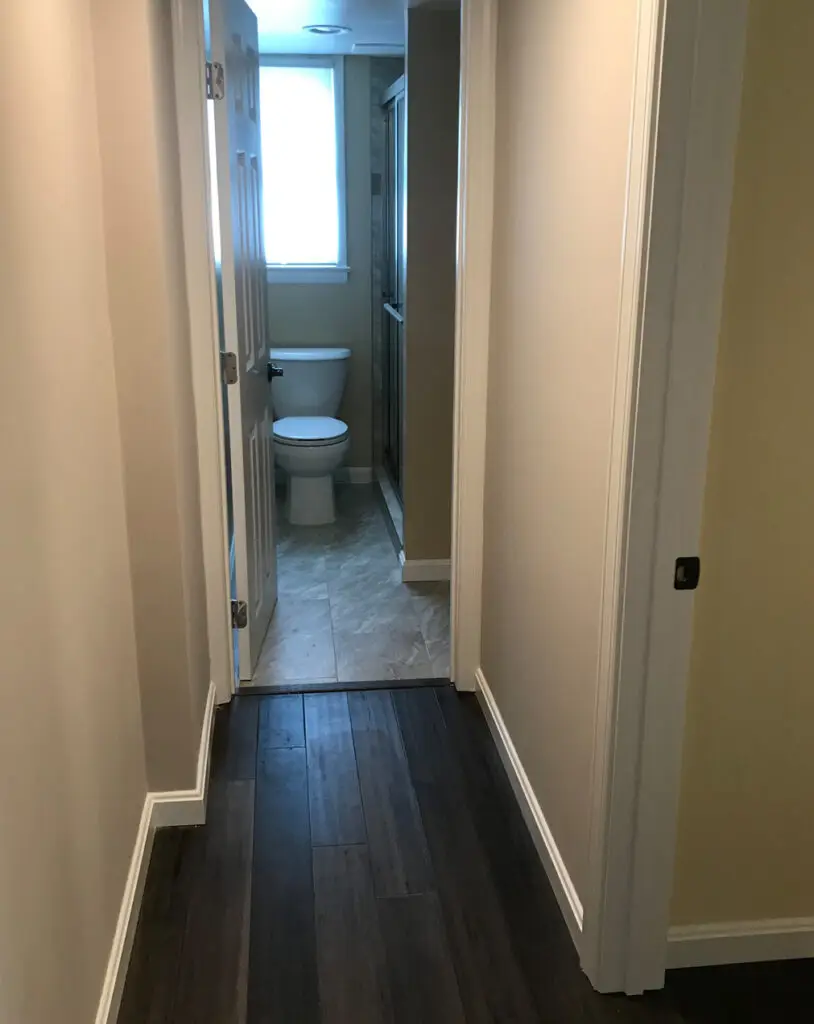 Basement Remodel of Basement Hallway by Quick Remodels Bethesda